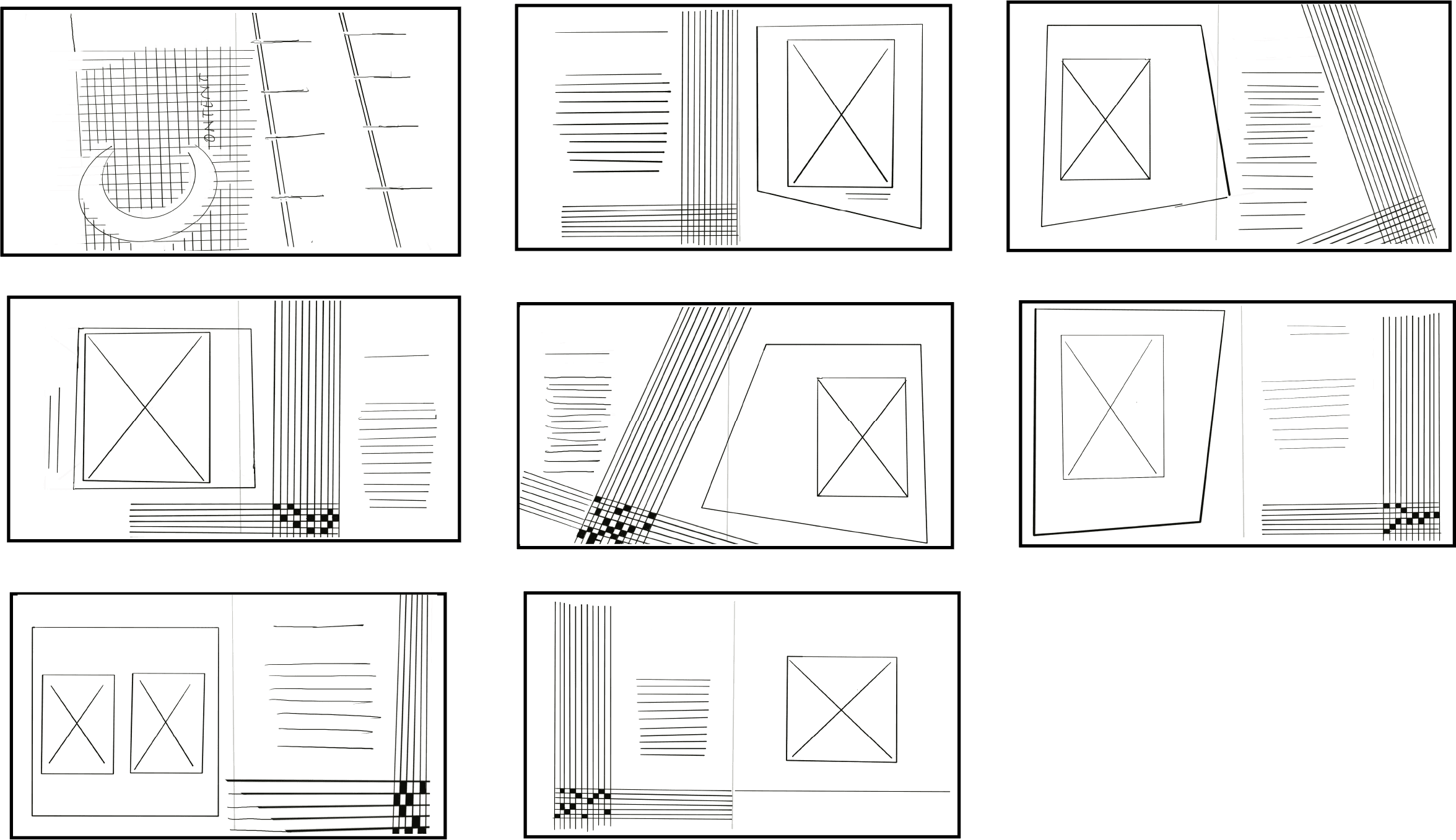 Thumbnail sketch testing image-to-text ratio and caption flow